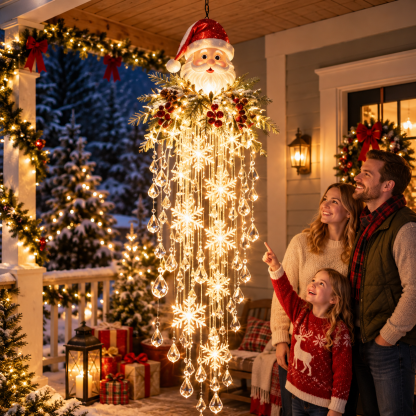 ✨Last Day 49% OFF-🎄🎅Crystal Cascade Christmas Light – Hanging Snowflake & Crystal LED Porch Décor ✨❄️