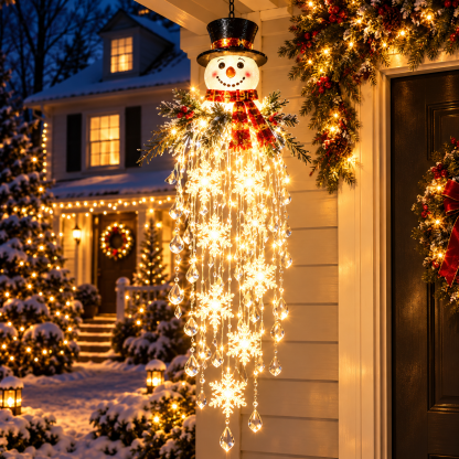 ✨Last Day 49% OFF-🎄🎅Crystal Cascade Christmas Light – Hanging Snowflake & Crystal LED Porch Décor ✨❄️