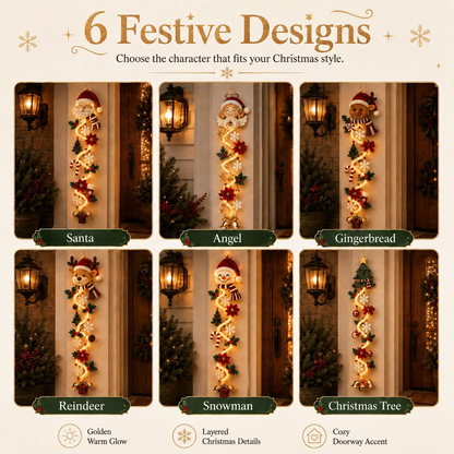 ⏳ Last Day 49% OFF – 🎄Glowing Christmas Door Hanger | 6 Festive Light Designs✨