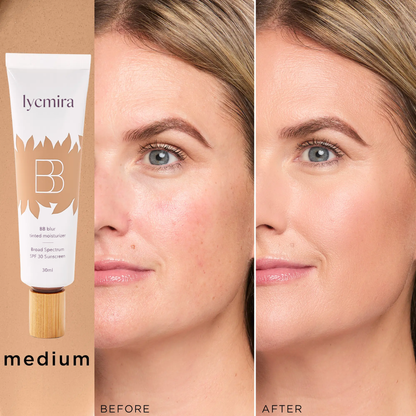 BB blur tinted moisturizer SPF30: 2-in-1 Tint + Sunscreen | FREE Brush