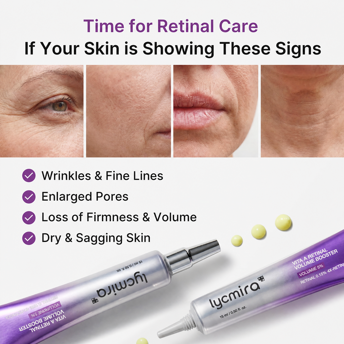 Retinal Volume Booster Serum | Volufiline 4X‑Retinoid, Pore Refining, Firming for Fine Lines & Wrinkles