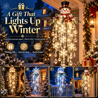 ✨Last Day 49% OFF-🎄🎅Crystal Cascade Christmas Light – Hanging Snowflake & Crystal LED Porch Décor ✨❄️