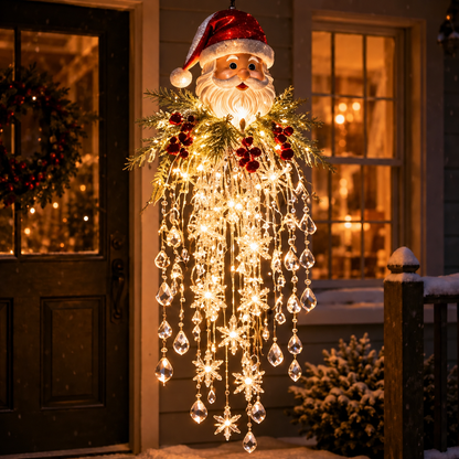 ✨Last Day 49% OFF-🎄🎅Crystal Cascade Christmas Light – Hanging Snowflake & Crystal LED Porch Décor ✨❄️