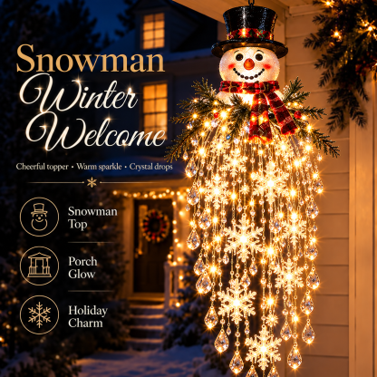 ✨Last Day 49% OFF-🎄🎅Crystal Cascade Christmas Light – Hanging Snowflake & Crystal LED Porch Décor ✨❄️