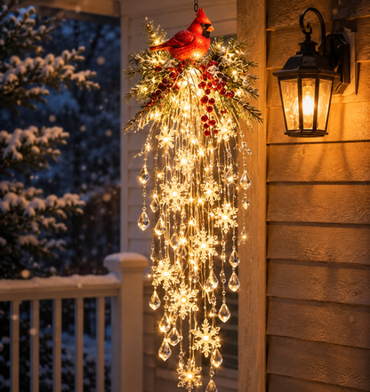 ✨Last Day 49% OFF-🎄🎅Crystal Cascade Christmas Light – Hanging Snowflake & Crystal LED Porch Décor ✨❄️