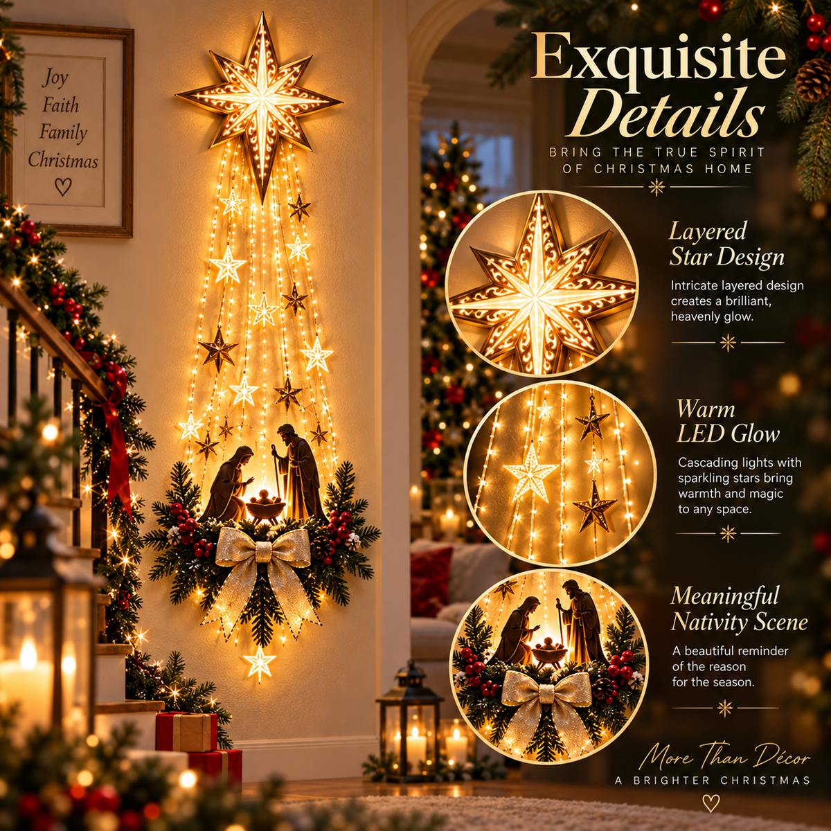 ✨Last Day 50% OFF✨✝️Lighted Bethlehem Star Christmas Wall & Porch Decor