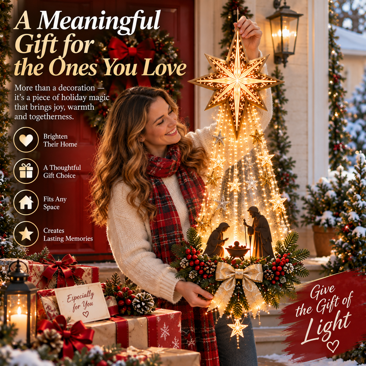 ✨Last Day 50% OFF✨✝️Lighted Bethlehem Star Christmas Wall & Porch Decor