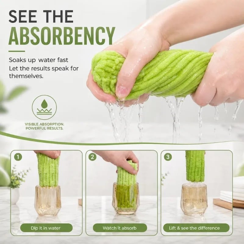 ⏳ Last Day 50% OFF - 🧽 20PCS Reusable Tearable Antibacterial Cleaning Cloths