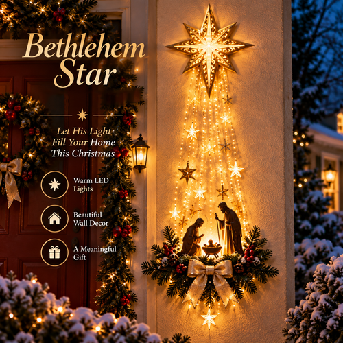 ✨Last Day 50% OFF✨✝️Lighted Bethlehem Star Christmas Wall & Porch Decor