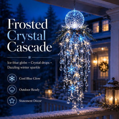 ✨Last Day 49% OFF-🎄🎅Crystal Cascade Christmas Light – Hanging Snowflake & Crystal LED Porch Décor ✨❄️