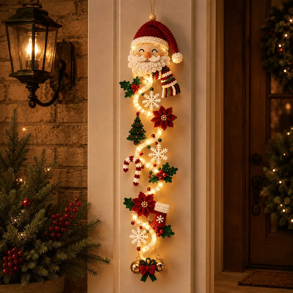 ⏳ Last Day 49% OFF – 🎄Glowing Christmas Door Hanger | 6 Festive Light Designs✨