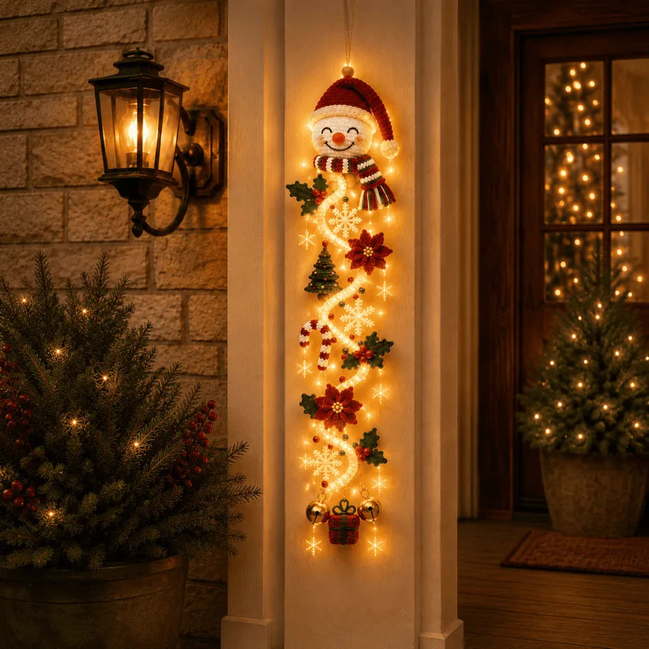 ⏳ Last Day 49% OFF – 🎄Glowing Christmas Door Hanger | 6 Festive Light Designs✨